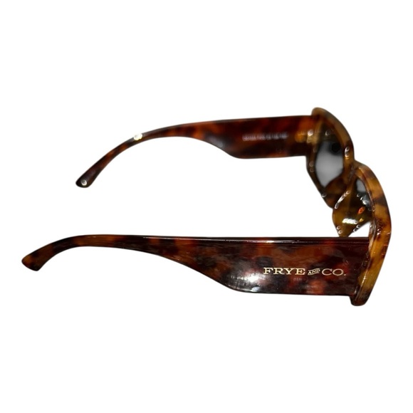 Frye Tortoise Shell Rectangle Sunglasses | Vintage Y2K Vibe pre-owned - Picture 6 of 9
